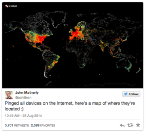 Shodan 2014 ping of Internet of Things