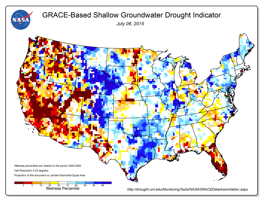 U.s. Drought Indicators Derived From Grace Satellite Data 