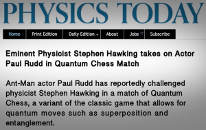 Quantum chess match announcement